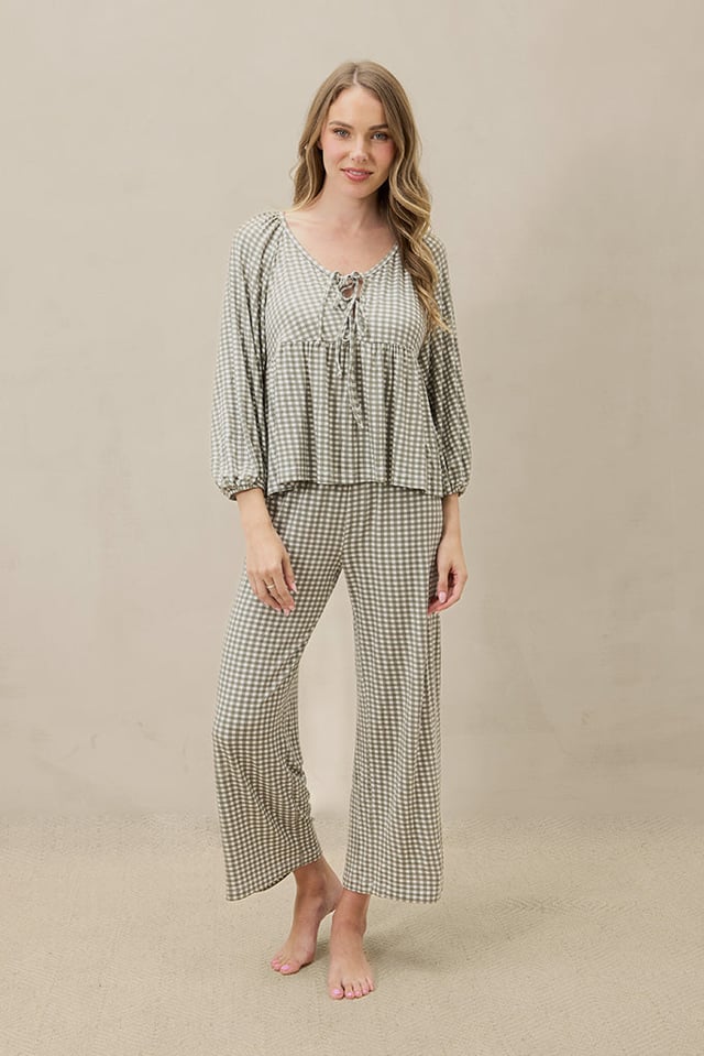 Green Gingham Women’s Sleep Set