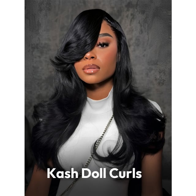 Kash Doll Curls Layered Cut Body Wave 13x4 Lace Frontal Wig Pre Cut & Bleached