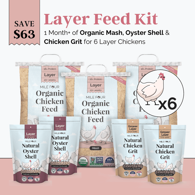 Layer Feed Kit | 1 Month of Organic Feed, Grit & Oyster Shell for 6 Layers