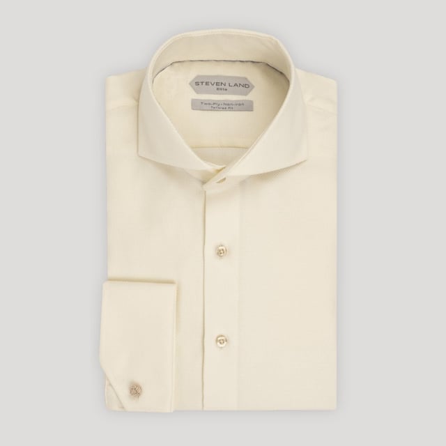 The Augustus | Cutaway Collar | Angled French Cuff | 100% Cotton | Cream