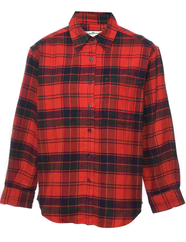 Eddie Bauer Black & Red 1990s Checked Shirt - M