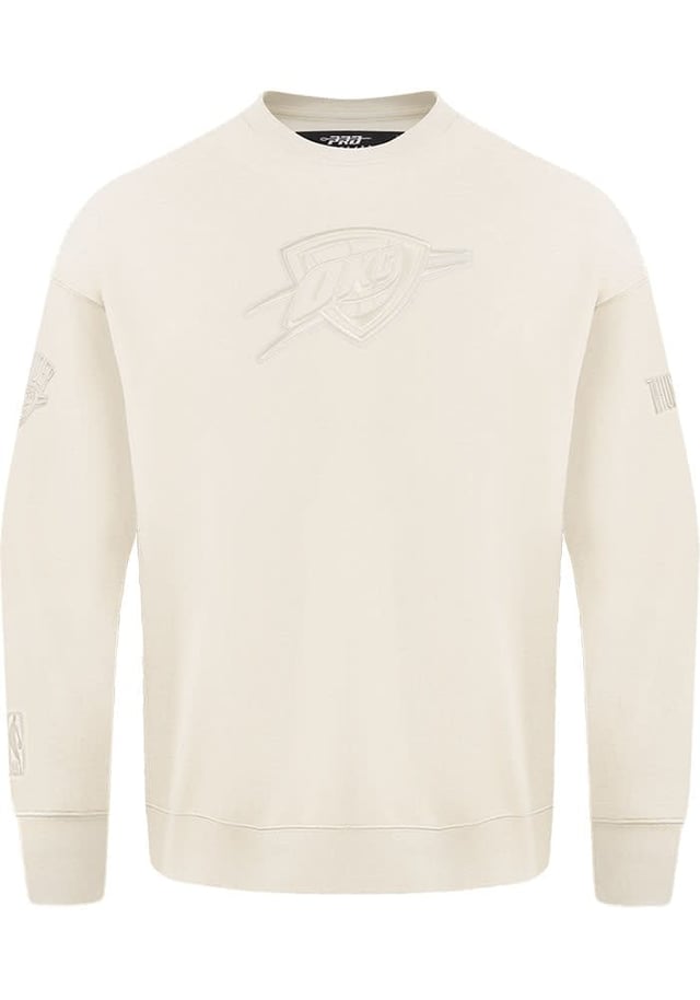 Pro Standard Oklahoma City Thunder Mens White Neutral Long Sleeve Fashion Sweatshirt