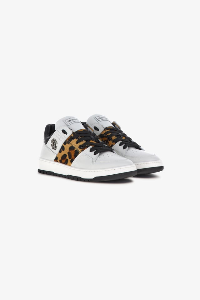 Sneakers with Monogram Mirror Snake and Leopard print