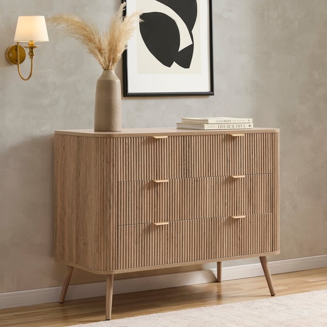 Hattie 3 Drawer Large Chest - Light Wood