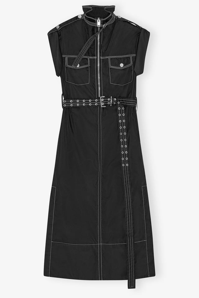 Black Stretch Cotton Dress