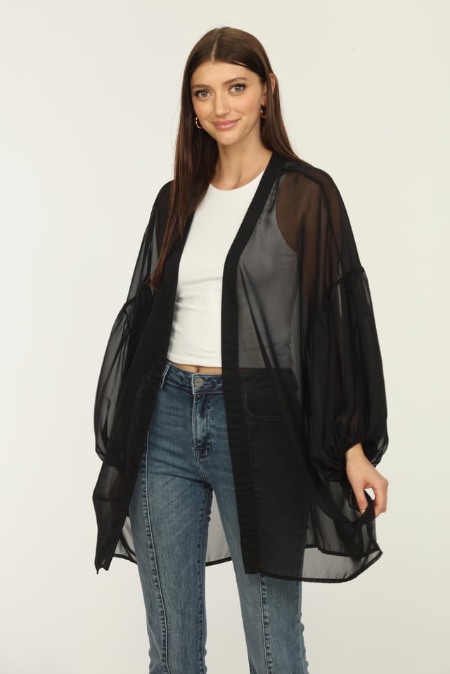 Black Chiffon Kimono-BEST SELLER