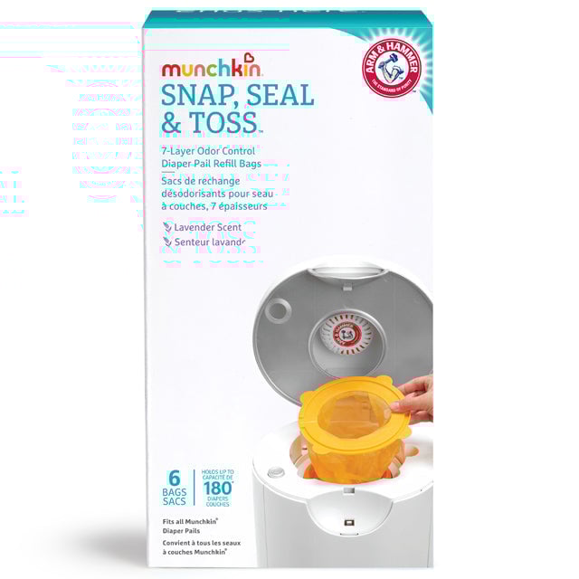 Arm & Hammer™ Snap, Seal & Toss Diaper Pail Bag Refills, 6pk