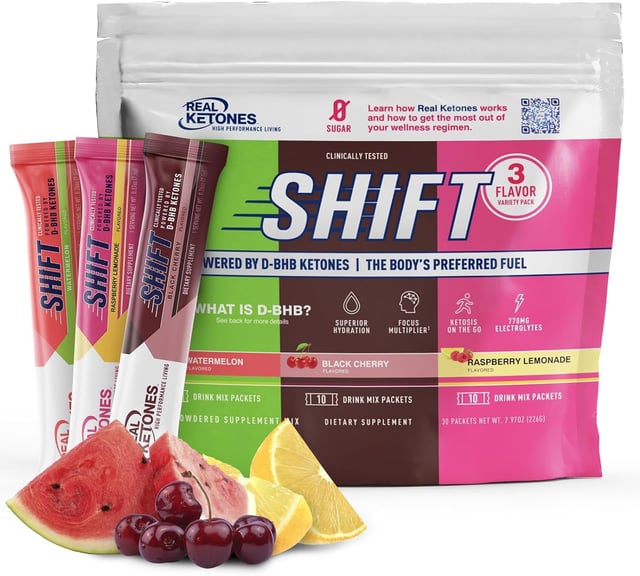 Shift D BHB Exogenous Ketone Drink Mix Powder Packets with Keto Electrolytes