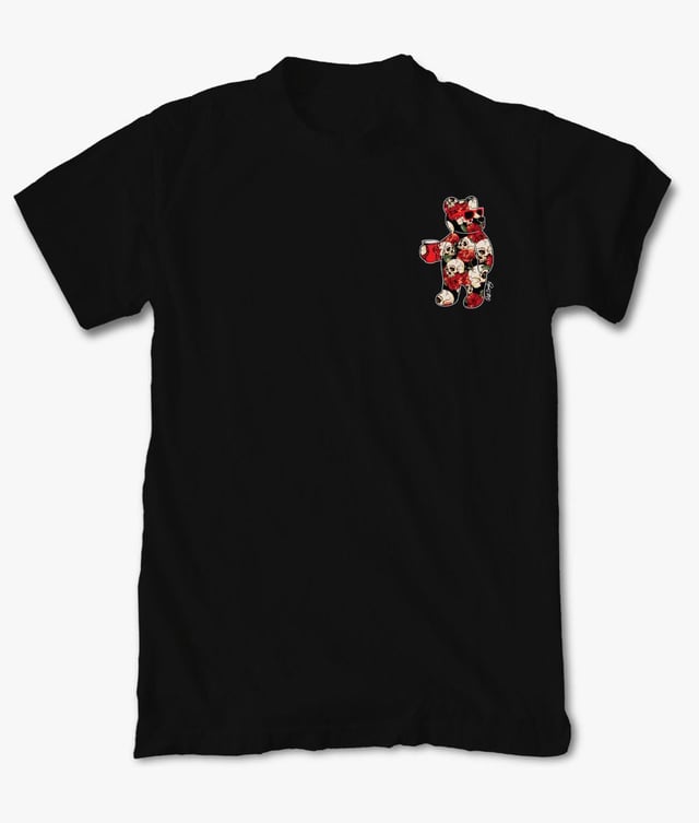 Skull Rose Bear Mens T-Shirt