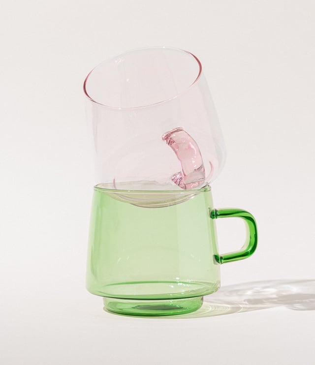 Colored Glass Tea Cup