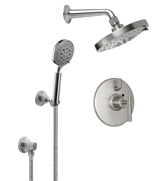 California Faucets KT02-66.20-BLK Tiburon Styletherm Thermostatic Shower Trim with 2.0 GPM Multi-Function Showerhead and Handshower Kit With Finish: Black
