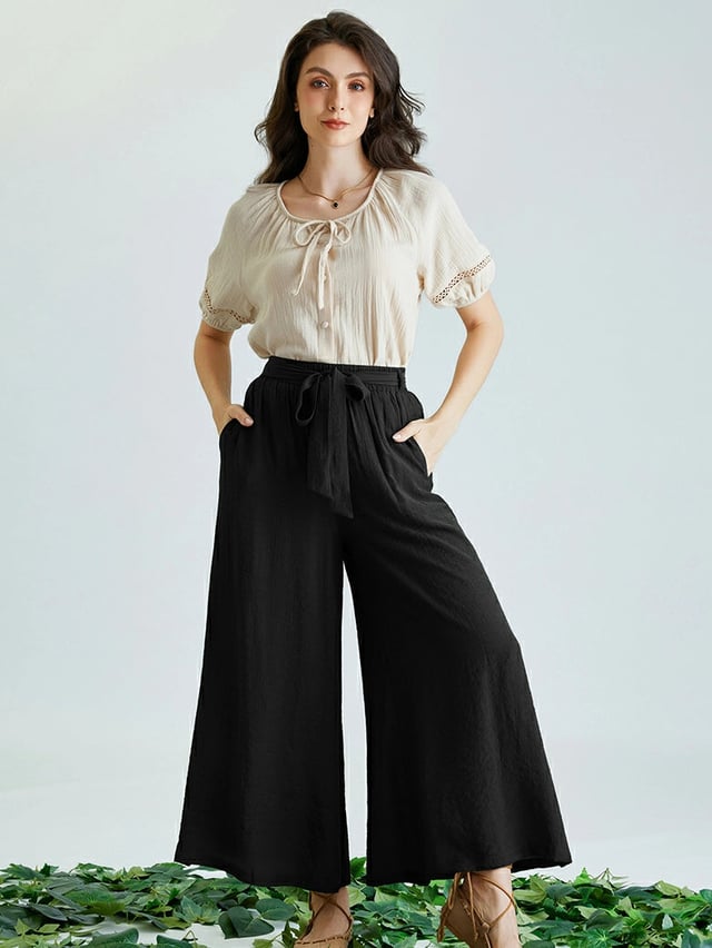 Women Renaissance Palazzo Wide-Leg Pants
