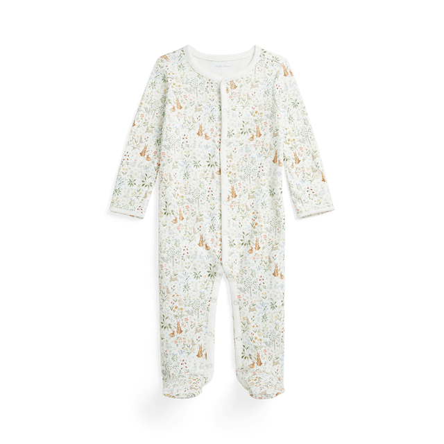 RL Baby x Riley Sheehey Cotton Coverall in Bunny Meadow