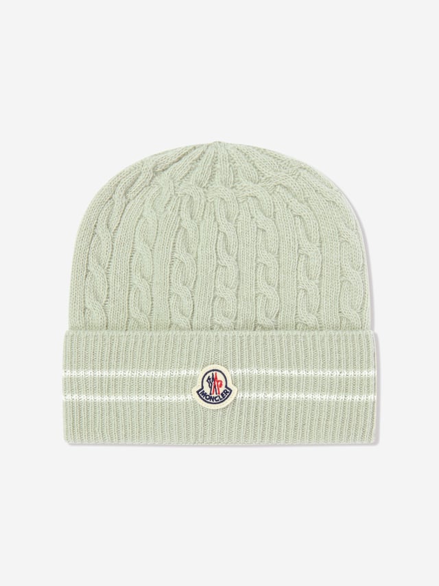Girls Knitted Beanie Hat in Green
