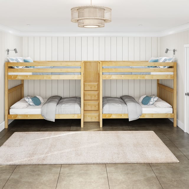 Classic Quad Bunk Bed with Stairs