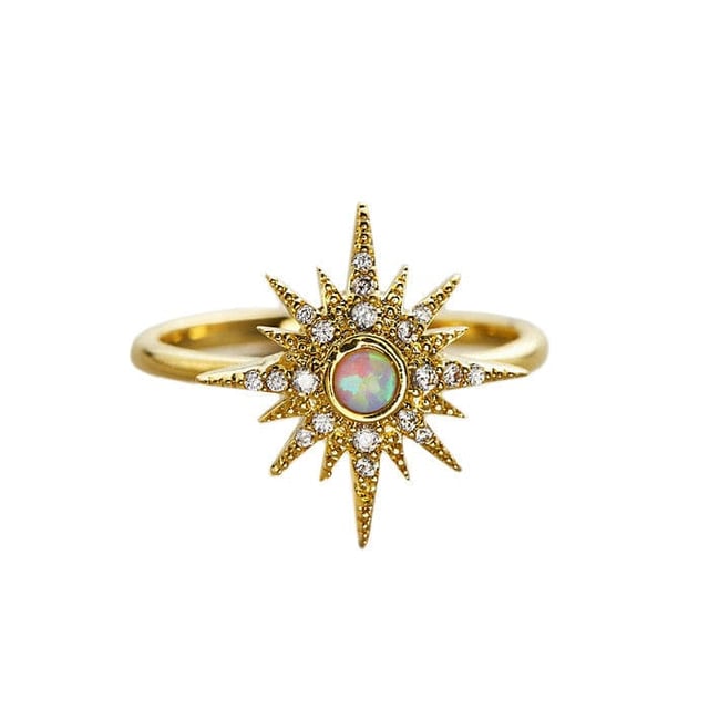 Opal Starburst Ring