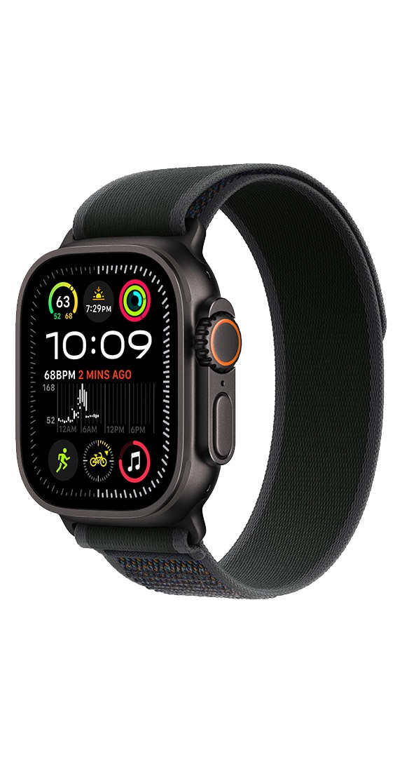 Apple Watch Ultra 2 49mm Titanium Case w Black Trail Loop S/M