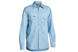 BISLEY Insect Protection Fishing Shirt Long Sleeve Casual Business Work Cotton - VRS6140_BBLB (Blue) - S