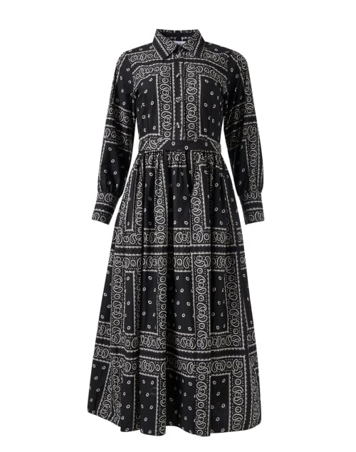 Hattie Black Bandana Print Shirt Dress