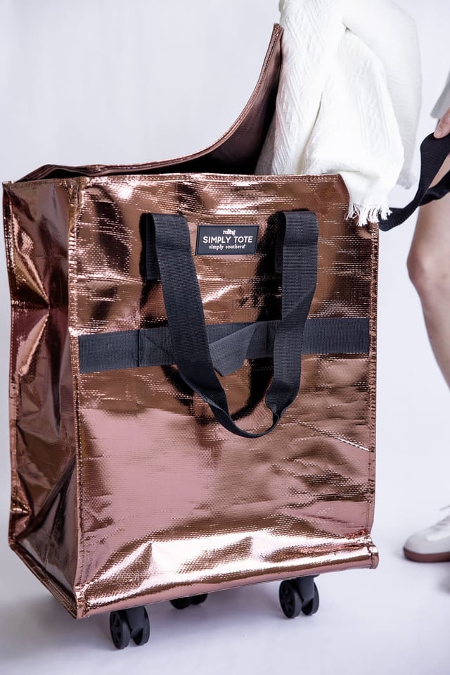 Simply Southern Rolling Tote Bag in Umber | 0225-BAG-ROLLTOTE-UMBER
