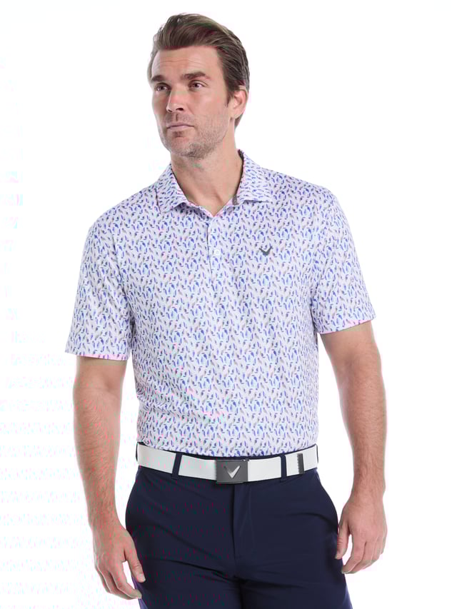 Mens Day All Over Birdie Print Polo
