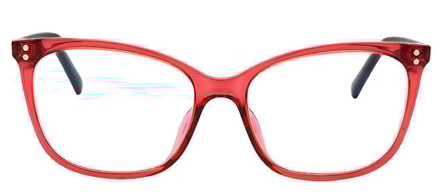 Kate Spade KS Aubree 0T7 Cat-Eye Plastic Red Reading Glasses with Clear Blue Block Coating Lens