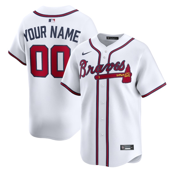 Men's Atlanta Braves Nike White Home Limited Custom Jersey