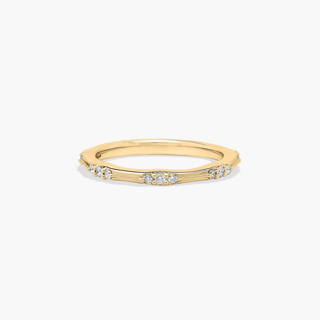 Vintage Diamond Wedding Ring In 14K Yellow Gold (1.00mm)