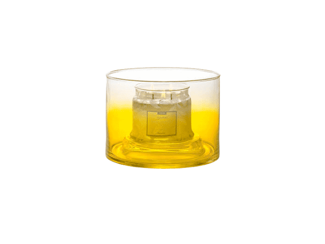 Blown Glass Yellow Ombré Jar Holder