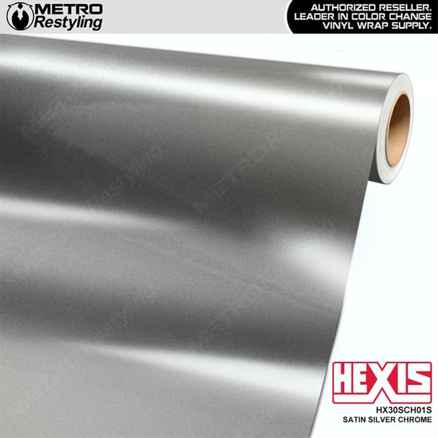 Hexis Satin Silver Super Chrome Vinyl Wrap | HX30SCH01S