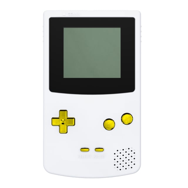 eXtremeRate Chrome Gold Replacement Full Set Buttons for Gameboy Color GBC - JCB3001WS