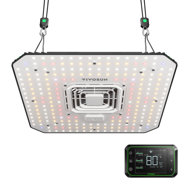 AeroLight A100 Tunable Spectrum LED Grow Light 100W, with Integrated Circulation Fan & GrowHub E42A, Compatible with APP, 2 x 2 Ft. Coverage