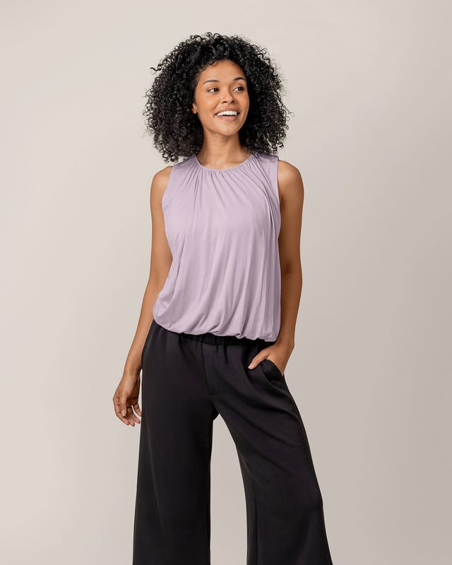 Piper Bubble Hem Nursing Tank | Lavender Mist