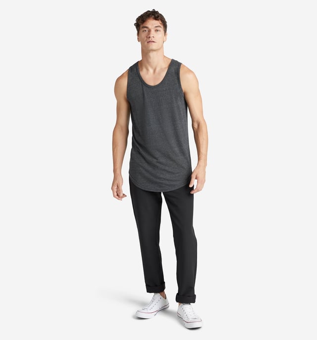 Tri-Blend Scallop Tank Top