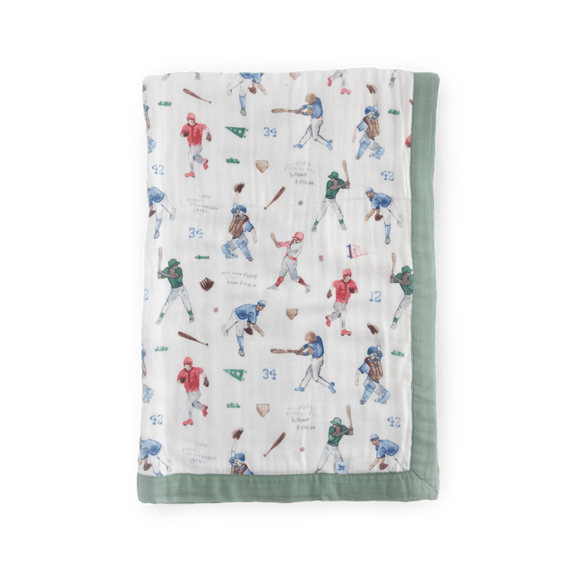 Deluxe Muslin Baby Quilt - Home Run