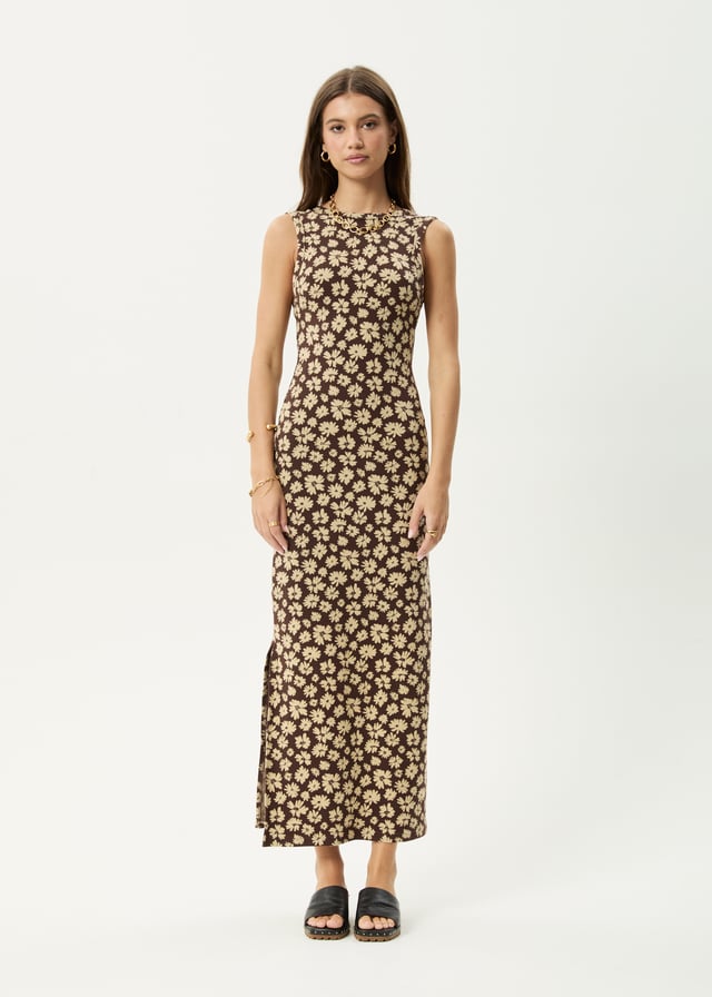 AFENDS Womens Astoria -  Maxi Dress - Coffee