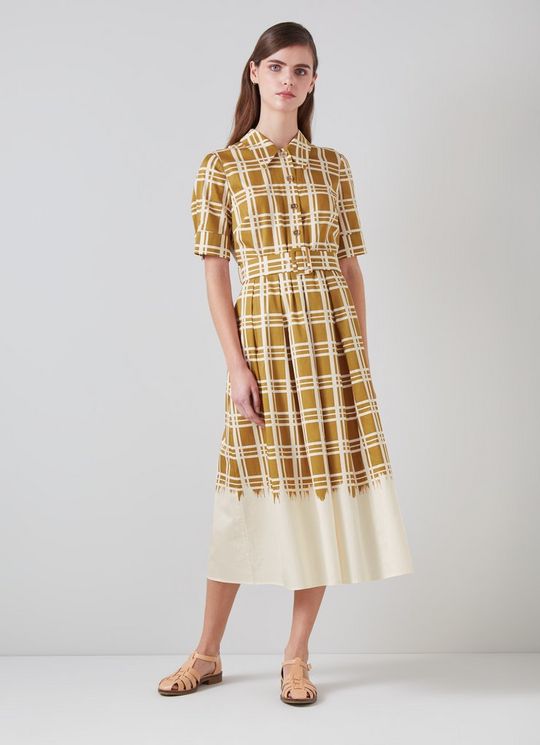 Dora Organic Cotton Dip-Dye Check Shirt Dress