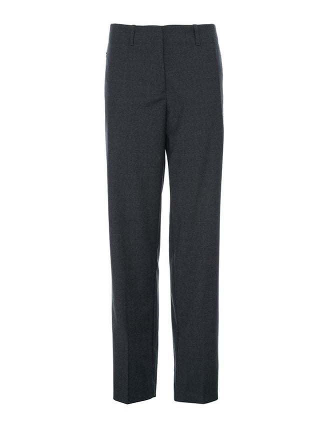 Girls Charcoal Poly/Wool Pant With Embroidery