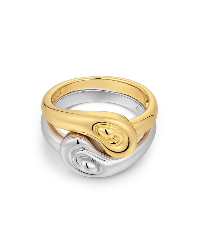 The Two-Tone Coquille Ring Set