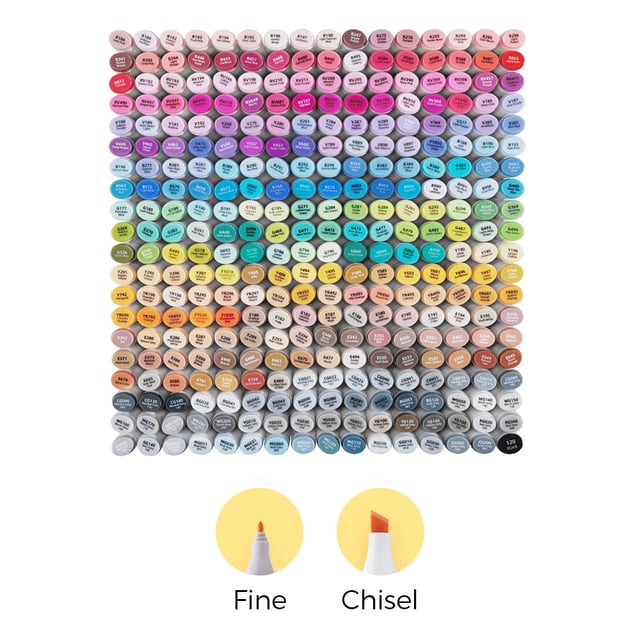 Ohuhu Oahu 320 Colors Dual Tips Alcohol Art Markers, Fine & Chisel