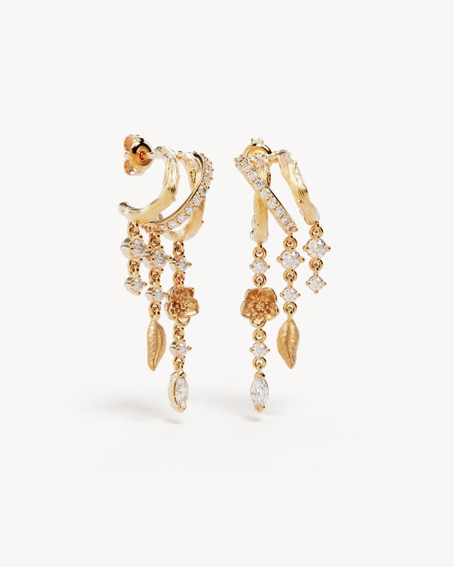 18k Gold Plated Radiant Bloom Illusion Hoops