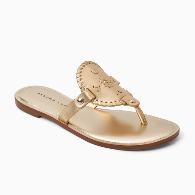 Collins Metallic Leather Flat Sandal