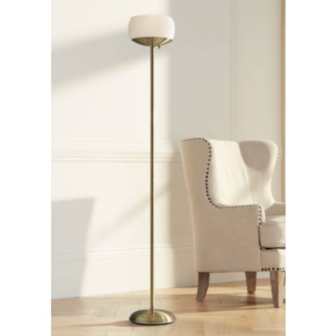 Jessica Antique Brass Torchiere Floor Lamp