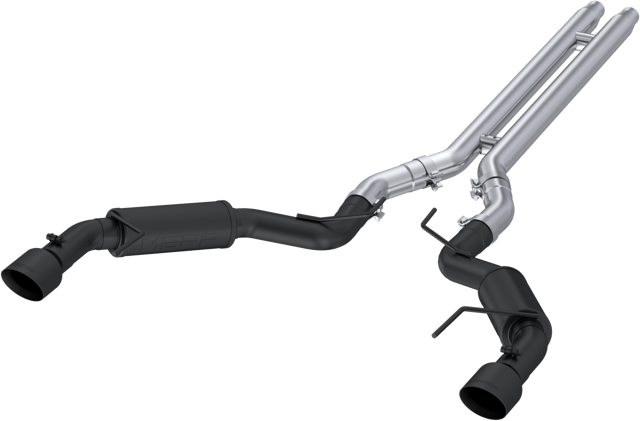 2015-2017 Mustang Cat-Back, Dual Rear Exit Exhaust, S7278BLK