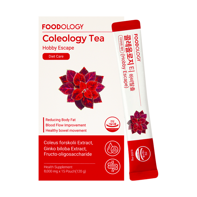Coleology Plant-Based Diet Supplements, Body Fat Reduction and Weight Loss Tea, 15 pouch 