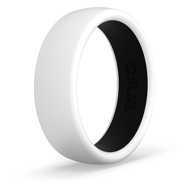 Dualtone Silicone Ring - White / Obsidian