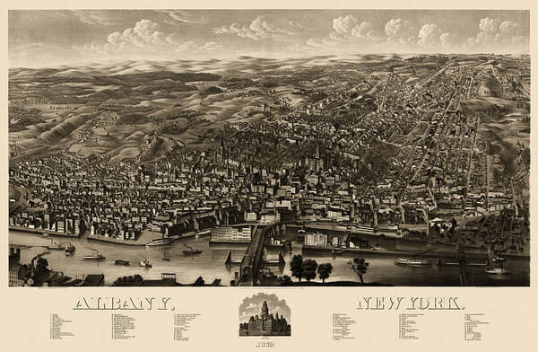 Antique Map of Albany New York by H.H. Rowley and Co. - 1879 Art Print