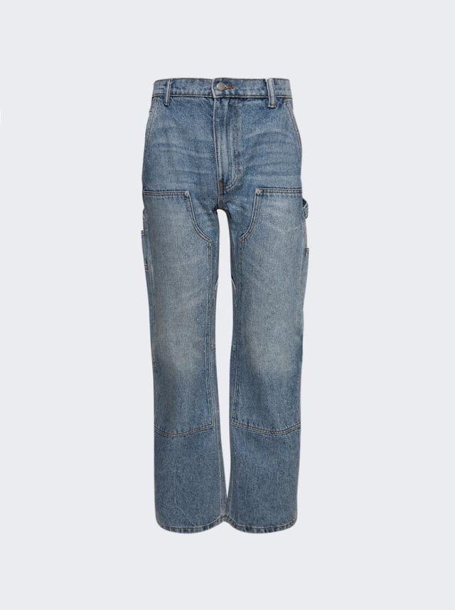 High Waisted Bowed Carpenter Pant Classic Worn Indigo