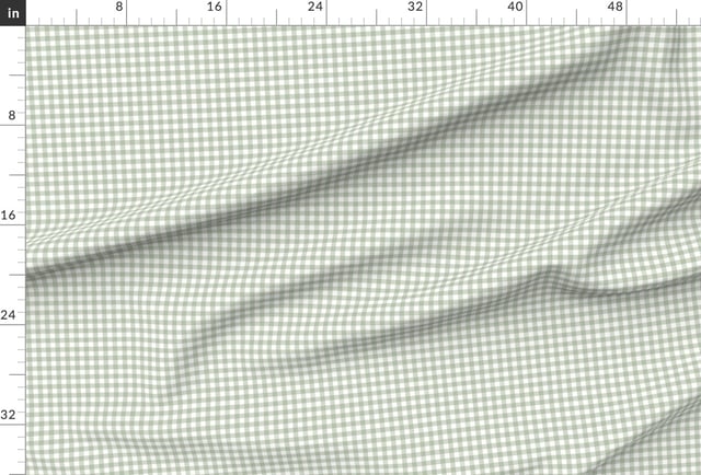 Fabric in 3/8" Sage Green Gingham Light Sage Gingham Check Green Buffalo Plaid