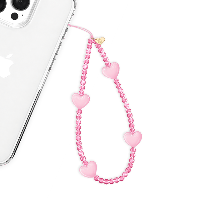 Pink Heart Phone Charm